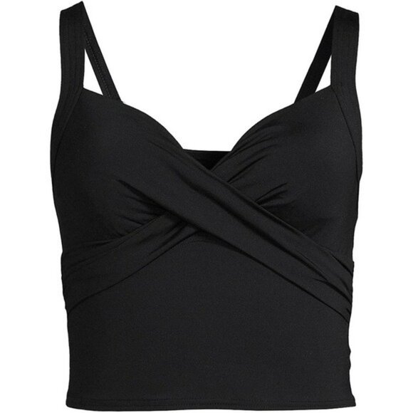 Lands end wrap mid-length crop tankini swimsuit top 26w - Picture 3 of 3